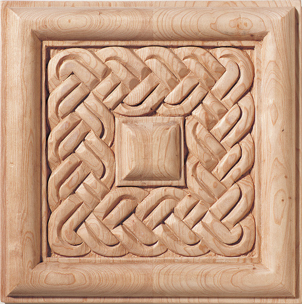 Carved Ornament, Rattan, cherry, 5 7/8 x 5 7/8"