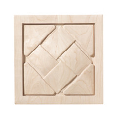 Carved Ornament, Cottage, maple, 5 7/8 x 5 7/8"