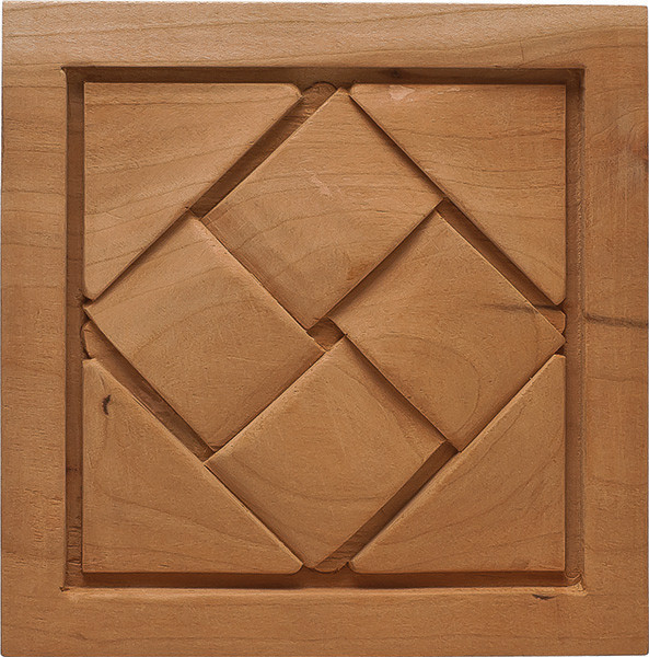 Carved Ornament, Cottage, cherry, 5 7/8 x 5 7/8"