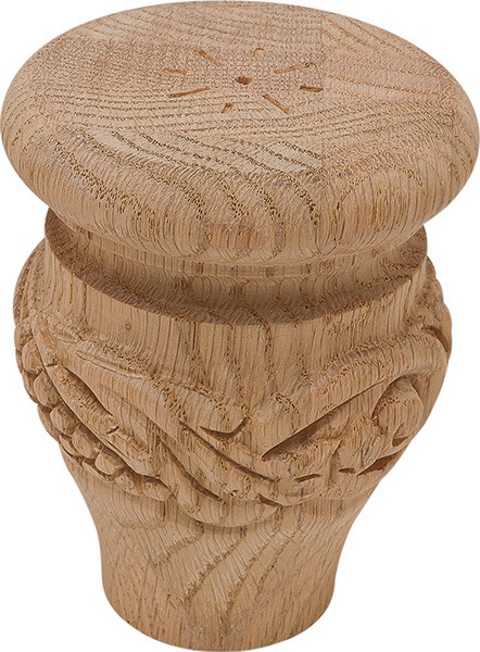 Bunn Foot, Bordeaux, oak, 3 1/2" x 4 1/2"