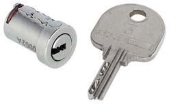 Lock Core, Symo pin tumbler, zinc, nickel-plated, keyed alike #004 A