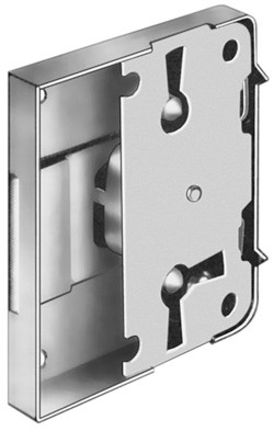 Rim Lock, steel, matt nickel-plated, 30mm