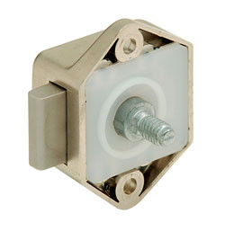 Push Lock, Mini, Plastic, nickel matt, 15mm
