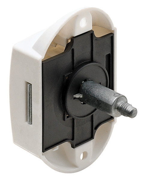 Push Lock, right/left hand, without latch, plastic, white, 25mm