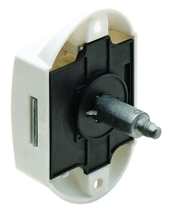 Push-Lock, Operated from one side White, plastic