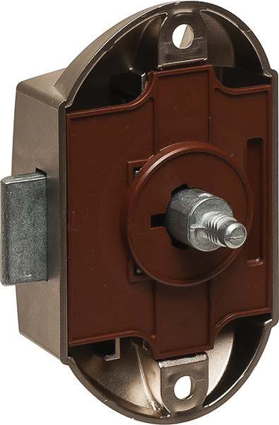 Push Lock, plastic, brown, left/right hand, 25mm. Profile Rod Version