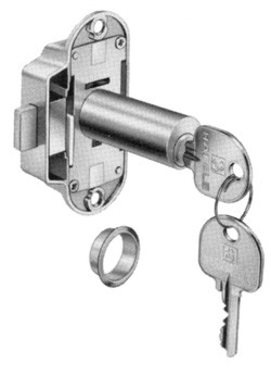 Piccolo Nova Lock, extended cylinder, zinc, nickel-plated, left hand, 25mm, H2