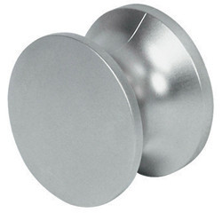 Push-Button Knob, solid brass, nickel matt, lacquered