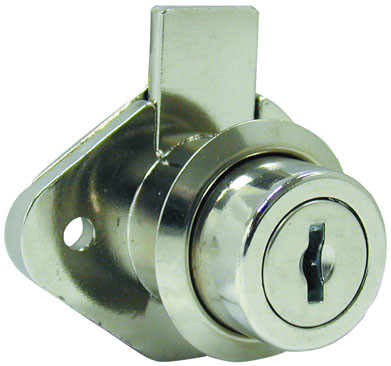 Drawer Lock, zinc, chrome-plated, 22mm, keyed different