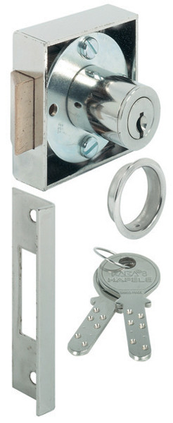 Spring Lock, KABA 8, steel, nickel-plated, 25mm, K1