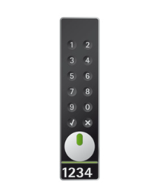 Safe-O-Tronic LS200 Pin/RF vertical with knob at bottom, black. Available after 03-30-2025