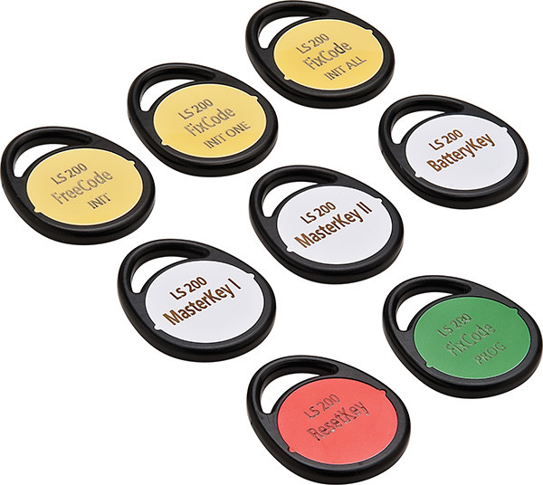Safe-O-Tronic LS200 programming key set, plastic, black, 26mm diameter