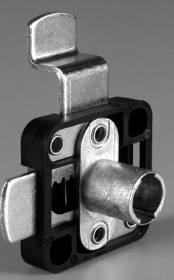 Double Door Offset Lock, lower left or upper right, zinc, black