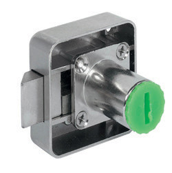 Spring Bolt Rim Lock, Symo, drawer, zinc, nickel-plated, 22mm