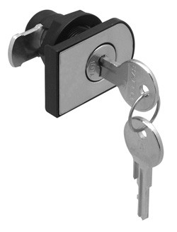 Glass Door Lock, vertical mount, steel, brass polished