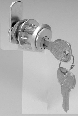 Cam Lock, C8103, overlay, 1 3/16", brushed chrome, keyed different
