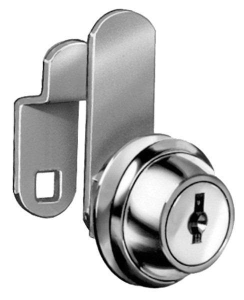 Cam Lock, C8053, Overlay/Flush, 1 3/16", bright nickel, keyed different