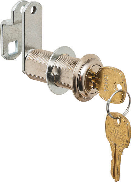 Cam Lock, C8060, Overlay/Flush, 1 3/4", with 180 degree cam rotation, bright nickel, C390A