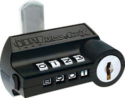 DualAxess Lock, zinc, black, 1 3/8" cylinder