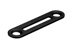 Strike Plate, steel, black, 49mm x 11mm