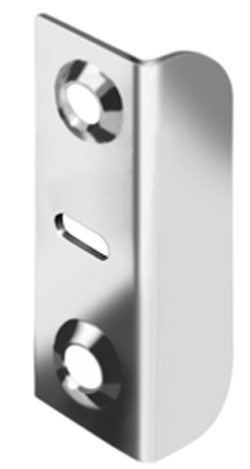 Strike Plate, angled, steel, black, 33mm x 12mm