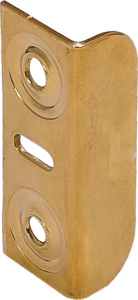 Strike Plate, angled, steel, brass-plated, 33mm x 12mm
