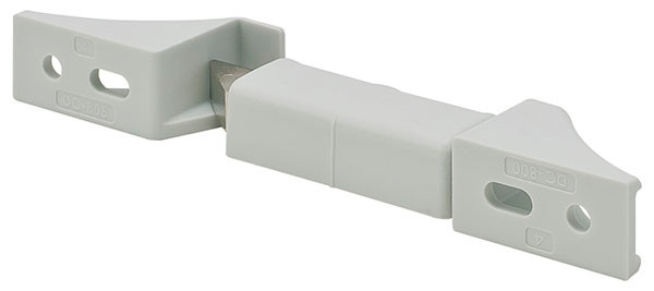 Double door latch kit, plastic white left hand