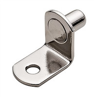 Shelf Support, steel, nickel-plated, L-shaped, 1/4" with Screw hole, 20pcs