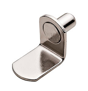 Shelf Support, steel, nickel-plated, angular without hole 1/4"