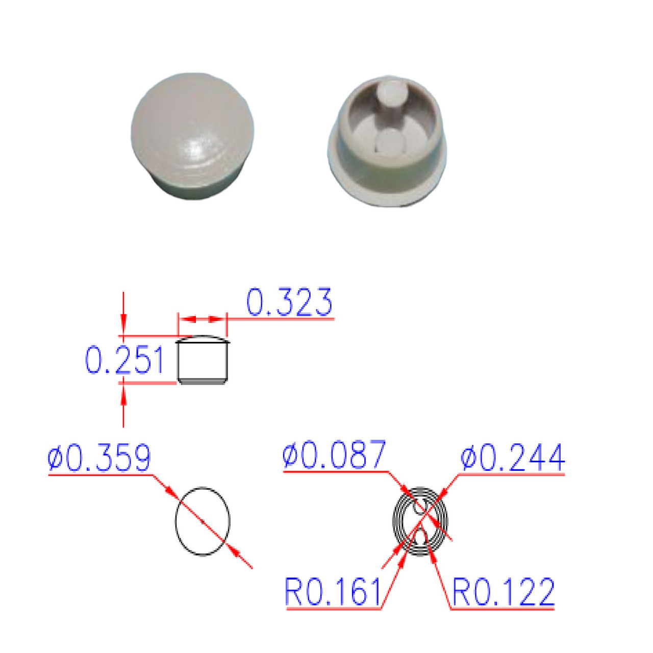 Finishing Hole Plug Choose color  D8mm(5/16"), Pkg of 100 #3010