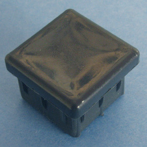 Square Tube Cap Black 1", Pkg of 1000