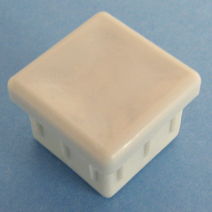 Square Tube Cap Light Gray 1", Pkg of 250