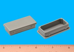 Tube End Cap Gray 1" x 2", Pkg of 250