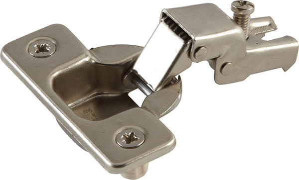 A-Series Face Frame, 105degree, short arm, self closing, dowel, steel, nickel-plated