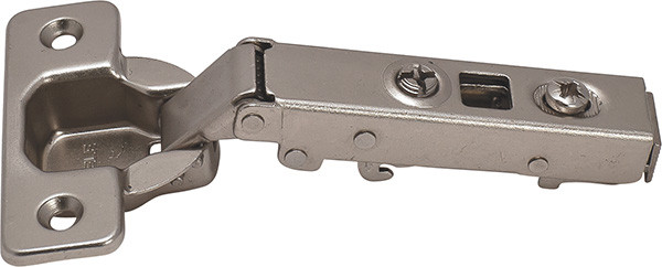 Hinge Clip-on, 110 degree, full overlay, soft closing, steel, nickel-plated, Mod 14