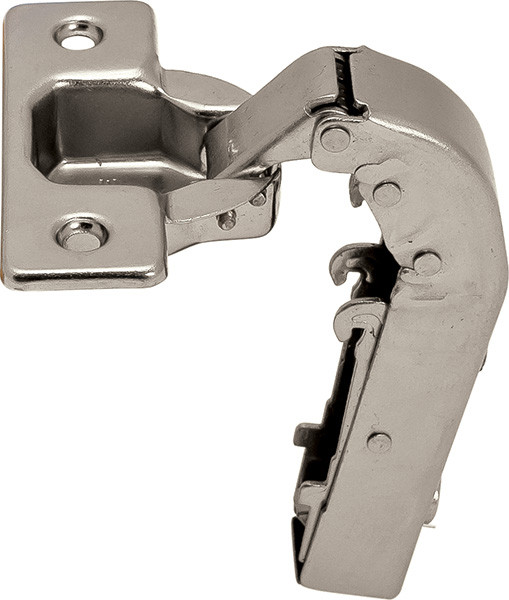 Hinge Clip-on, 90 degree, blind corner, soft closing, cam adjustable, steel nickel-plated