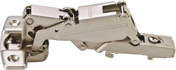 Hinge Clip-on, 165 degree, full overlay, soft closing, cam adjustable, steel nickel-plated, Mod 14