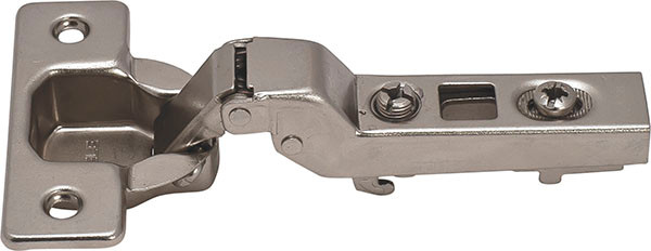 Hinge Clip-on, 110 degree, half overlay, self-closing, steel, nickel-plated, Mod 4
