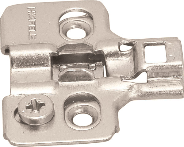 Clip Mounting Plate, cam adjustable, for woodscrews, steel, nickel-plated, Mod 0