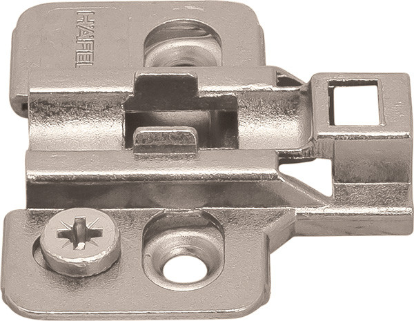 Clip Mounting Plate, cam adjustable, for woodscrews, steel, nickel-plated, Mod 4