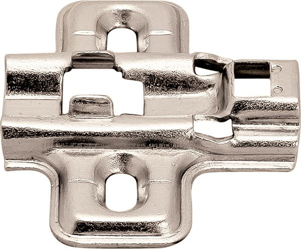 Clip Mounting Plate, for woodscrews, steel, nickel-plated, Mod 2