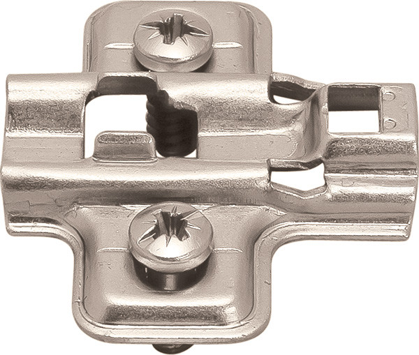 Clip Mounting Plate, with pre-installed euroscrews, steel, nickel-plated, Mod 2