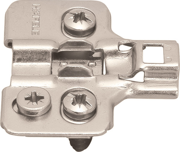 Clip Mounting Plate, cam adjustable, with pre-installed 8mm euroscrews, steel, nickel-plated, Mod 0