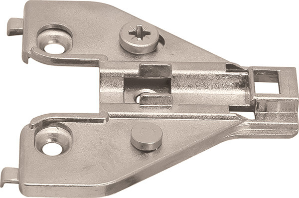 Clip Face Frame Mounting Plate, cam adjustable, for woodscrews, zinc, nickel-plated, Mod 0