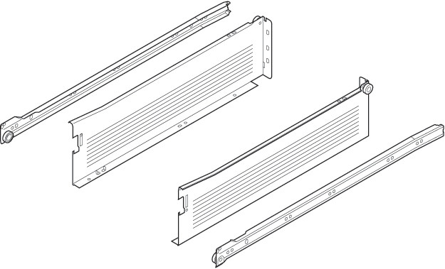 Metabox 320Kc15 3/4" Extension Runners, 4-5/8" Side, For 18" Drawer, White Set