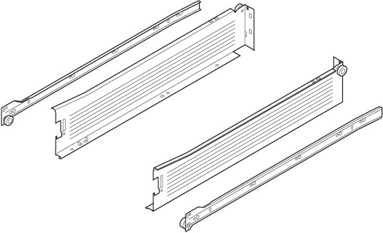 Metabox 320Mc15 3/4" Extension Runners, 3.5" Side, For 11" Drawer, Set