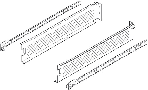 Metabox 320Mc15 3/4" Extension Runners, 3.5" Side, For 14" Drawer, White Set