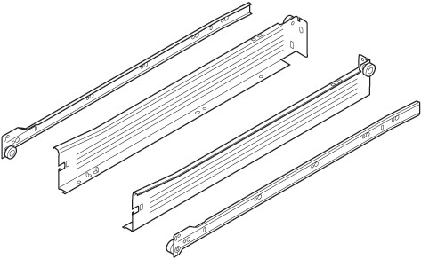 Metabox 320Nc153/4" Extension Runners, 2" Side, For 22" Drawer, Set