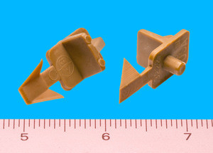 Shelf Support - 1/2" - 5mm peg - Locking Wings, Tan, Bag of 24