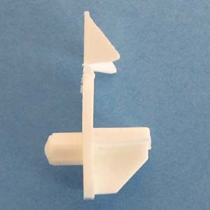 Shelf Support Locking Wings 1/2" - 1/4" peg, White, Bag of 24